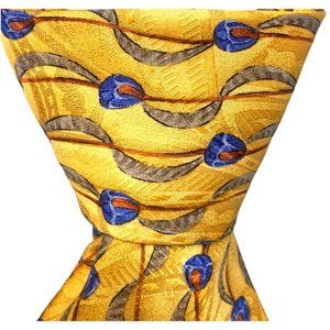 Robert‎ Talbott Best of Class Gold Asp Print 100% Silk Handsewn Necktie